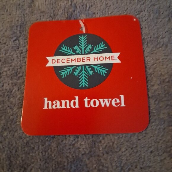 Lot of 2 Lauren Conrad and December Home Holiday Bath Hand Towels blue gray NWT - Picture 4 of 4